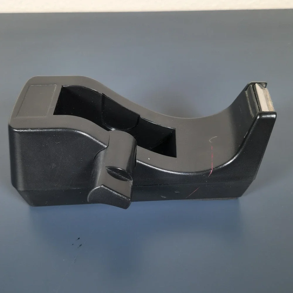 Vintage Style Weighted Desktop Tape Dispenser Black‎ Plastic Office Desk Supply